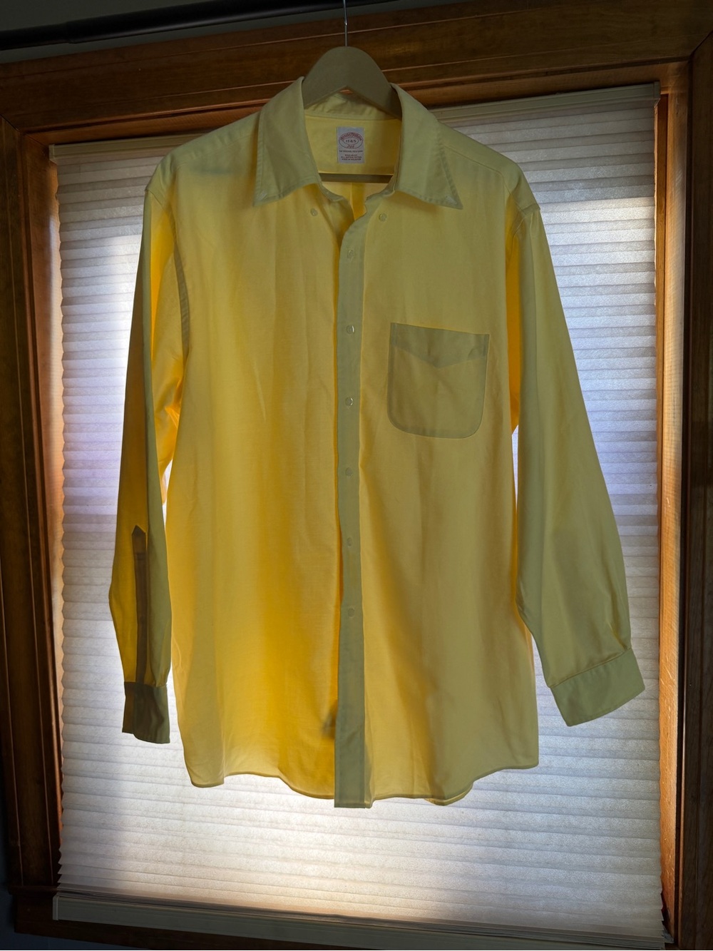 Brooks Brothers Pale Yellow Long-Sleeve Dress Shirt L 0283